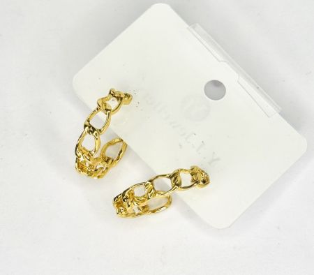 Chain Hoop Earrings Gold Plated