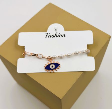 Gold Plated Evil Eye Chain Bracelet