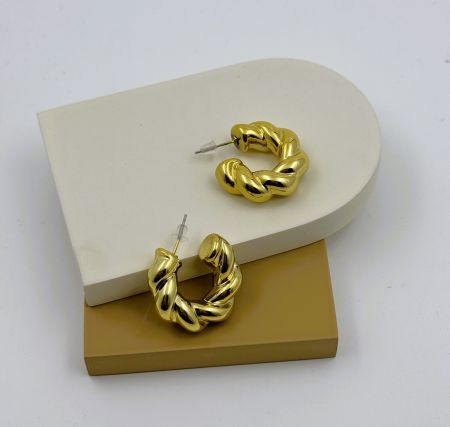 Gold Plated Textured Hoops