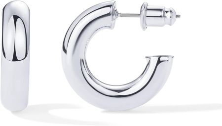 Silver Chunky Hoops Earring