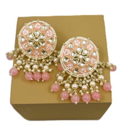 Pink Waterfall Ethnic Earrings