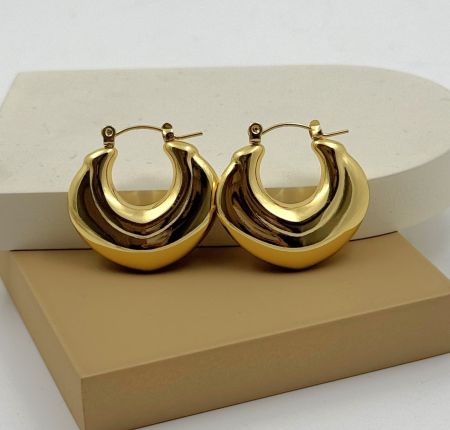 Anti Tarnish Gold Thick Earrings