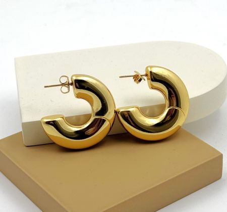 Anti Tarnish Gold Chunky Hoops