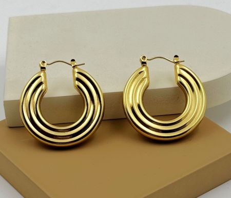 Waterproof Big Gold Hoops Earring