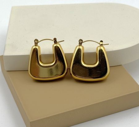 Anti Tarnish Square Shape Hoops