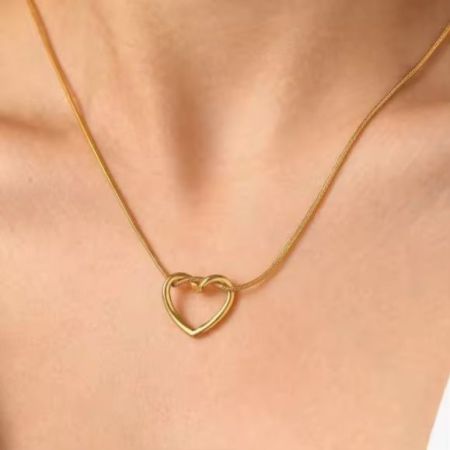 Anti Tarnish Gold Heart Necklace