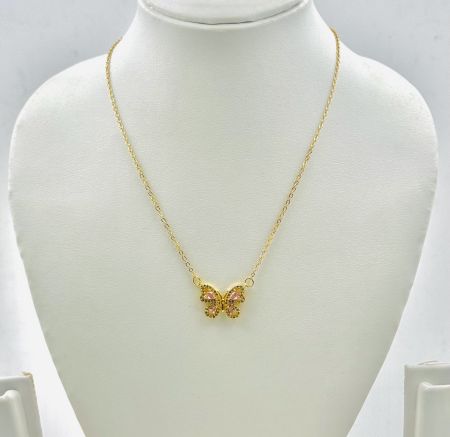 Gold Plated Waterproof Butterfly Necklace