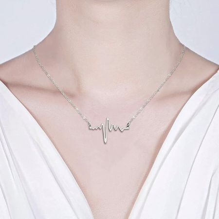 Silver Plated Heartbeat Chain