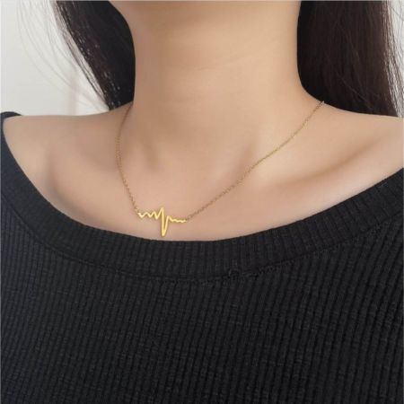 Gold Plated Heartbeat Chain