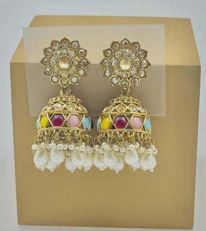 Gold Plated Multicolored Jhumki